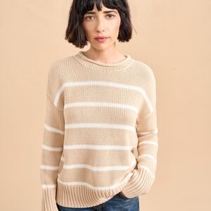 La Ligne Tan and White Striped Sweater